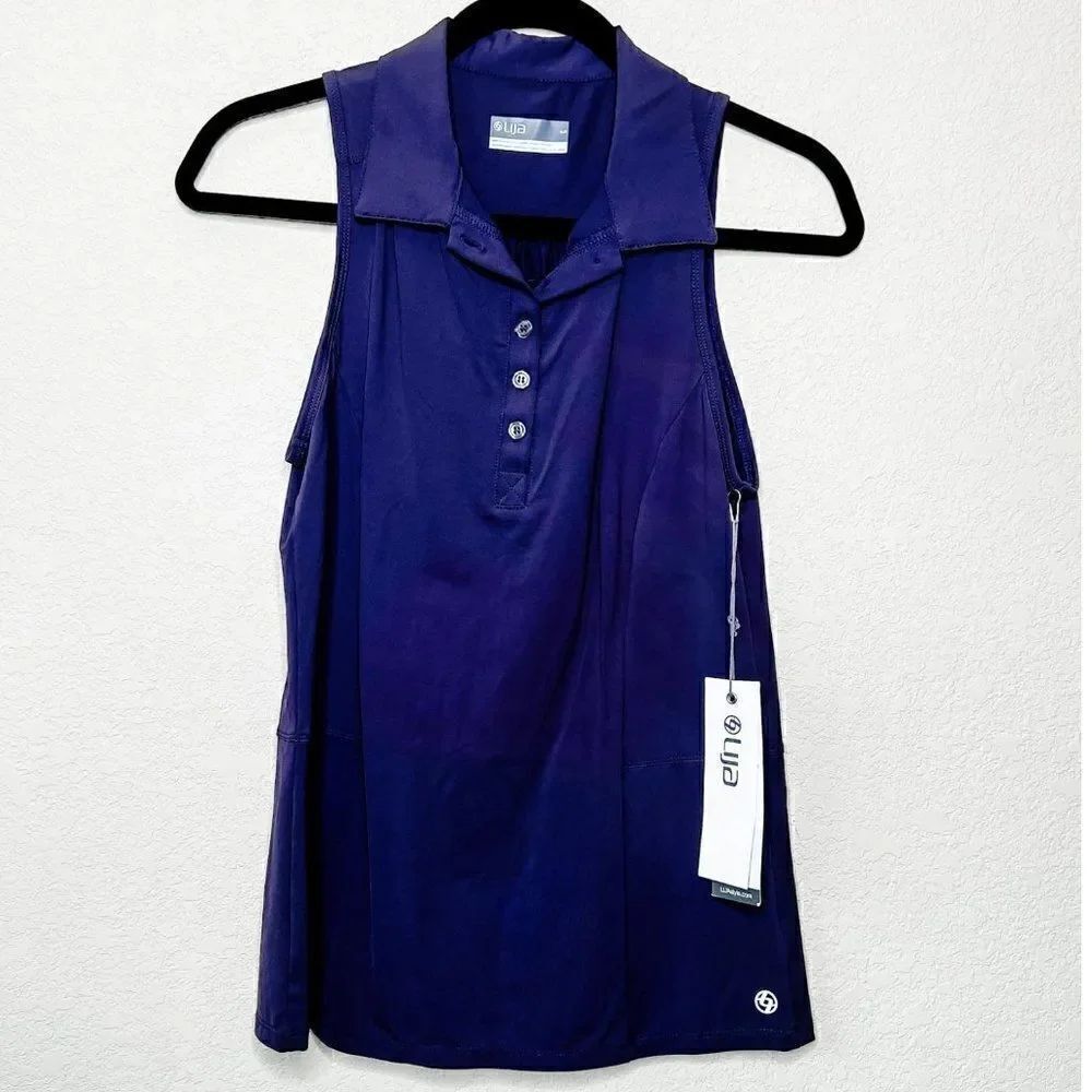 NWT! Lija Deep Purple Sleeveless Tennis Polo Size Small